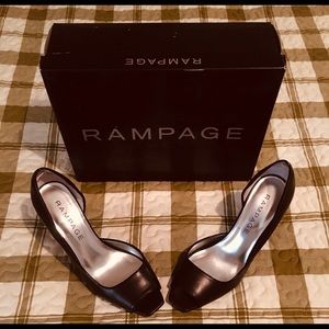 Rampage Black Peep-toe Heels Size 8M